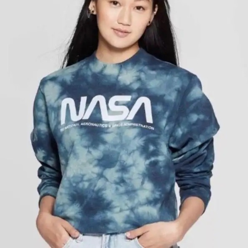 Mighty fine NASA Tie-Dye Cropped Sweatshirt XS